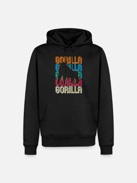 Gorille - Sweat à capuche Premium bio Homme - noir