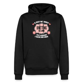 Stricken - Männer Premium Bio Hoodie - Schwarz - Vorne - Nico (187cm)