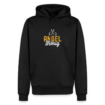 Angelkönig Angeln Fischen - Männer Premium Bio Hoodie - Schwarz - Vorne - Nico (187cm)