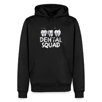 Bretelles de dentiste - Sweat à capuche Premium bio Homme - noir - Devant - Nico (187cm)