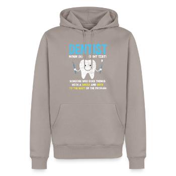 Sourire de dentiste - Sweat à capuche Premium bio Homme - taupe - Devant - Nico (187cm)