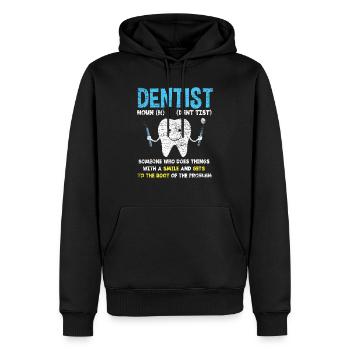 Sourire de dentiste - Sweat à capuche Premium bio Homme - noir - Devant - Nico (187cm)
