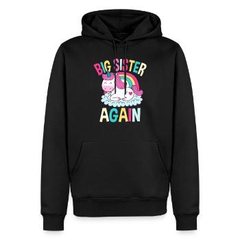 Cadeau de progéniture de famille soeur - Sweat à capuche Premium bio Homme - noir - Devant - Nico (187cm)