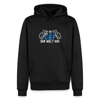 Bester Chef Geschenkidee - Männer Premium Bio Hoodie - Schwarz - Vorne - Nico (187cm)