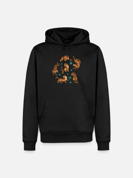 tiger - Men’s Premium Organic Hoodie - black