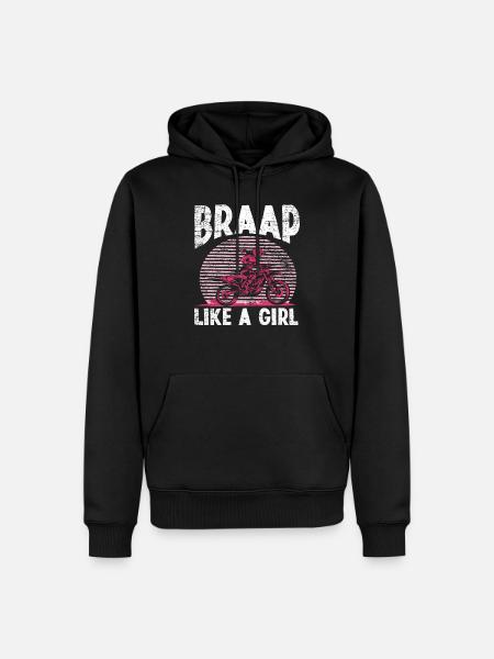 Filles de motocross - Sweat à capuche Premium bio Homme - noir