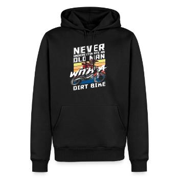 Motocross Old Men Dirt Bike Piste de course - Sweat à capuche Premium bio Homme - noir - Devant - Nico (187cm)