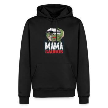 Dinosaure Mamasaurus Mama Saurus - Sweat à capuche Premium bio Homme - noir - Devant - Nico (187cm)