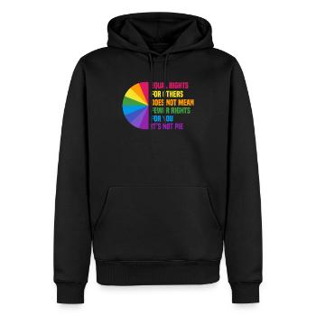 Égalité des droits humains LGBT arc-en-ciel - Sweat à capuche Premium bio Homme - noir - Devant - Nico (187cm)