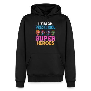 Enseignant préscolaire - Sweat à capuche Premium bio Homme - noir - Devant - Nico (187cm)