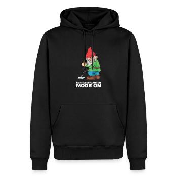 Allotissement en mode jardin sur mauvais nain de jardin - Sweat à capuche Premium bio Homme - noir - Devant - Nico (187cm)