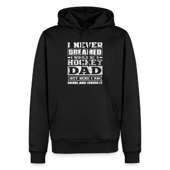 Eishockey Papa - Männer Premium Bio Hoodie - Schwarz - Vorne - Nico (187cm)