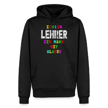 Enseignant je suis enseignant un homme avec un cadeau de classe - Sweat à capuche Premium bio Homme - noir - Devant - Nico (187cm)