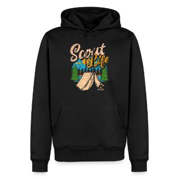 Cadeau de camping Boy Scout Forest - Sweat à capuche Premium bio Homme - noir - Devant - Nico (187cm)