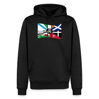 Bandeira Celtic Nations - Männer Premium Bio Hoodie - Schwarz - Vorne - Nico (187cm)
