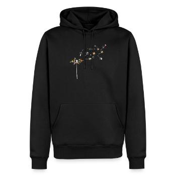 Wein Pusteblume - Männer Premium Bio Hoodie - Schwarz - Vorne - Nico (187cm)