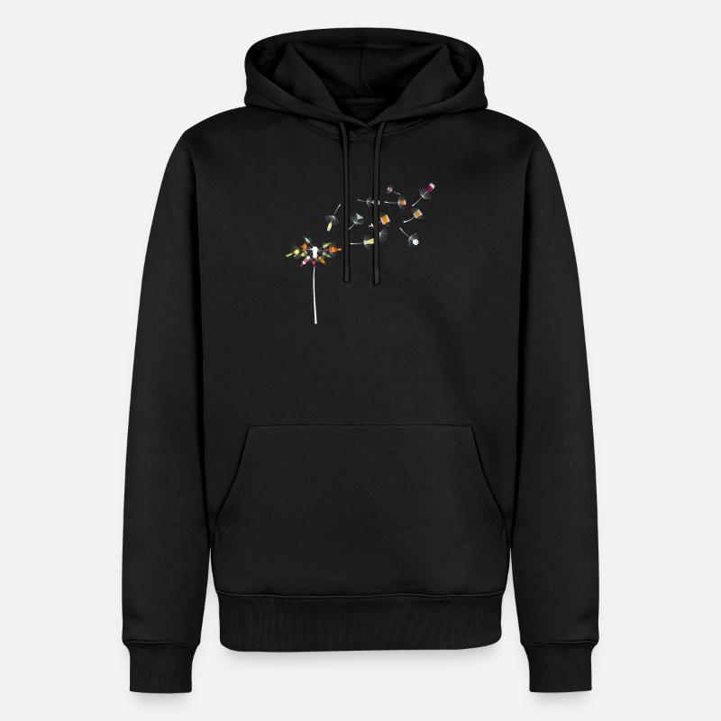 Wein Pusteblume - Männer Premium Bio Hoodie - Schwarz