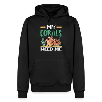 Coraux d'aquarium - Sweat à capuche Premium bio Homme - noir - Devant - Nico (187cm)