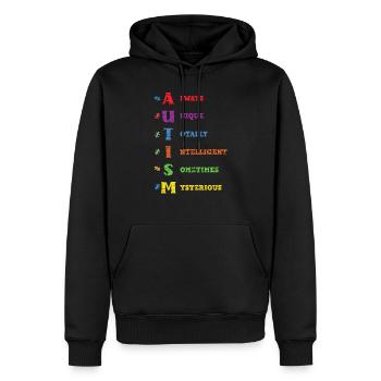 Autismus - Männer Premium Bio Hoodie - Schwarz - Vorne - Nico (187cm)