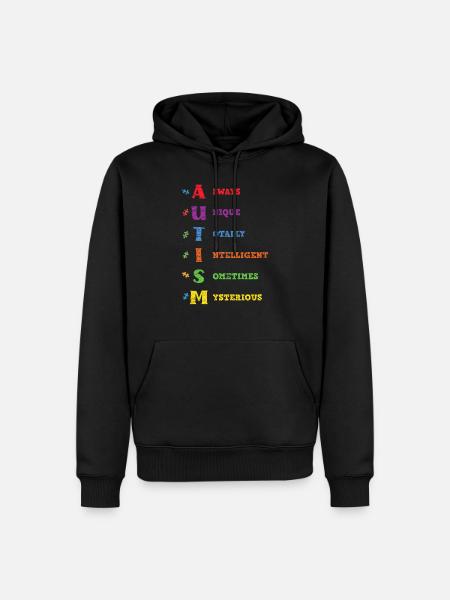 autisme - Sweat à capuche Premium bio Homme - noir