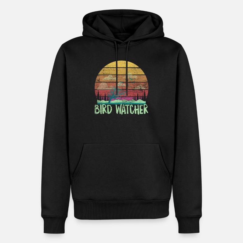Vogelbeobachter - Männer Premium Bio Hoodie - Schwarz