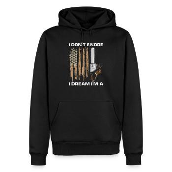 Drapeau des États-Unis à la tronçonneuse disant - Sweat à capuche Premium bio Homme - noir - Devant - Nico (187cm)