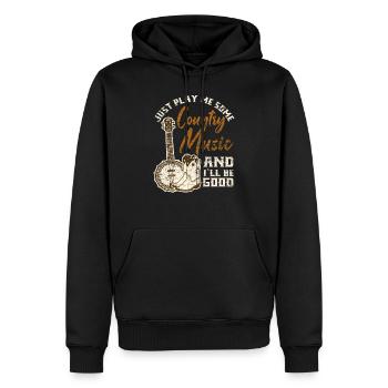 Cadeau d'amour de musique country - Sweat à capuche Premium bio Homme - noir - Devant - Nico (187cm)