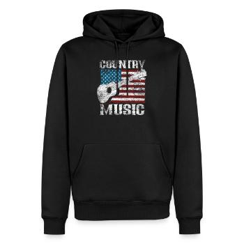 Vintage Country Musique USA - Sweat à capuche Premium bio Homme - noir - Devant - Nico (187cm)