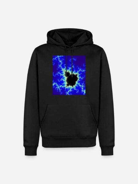 Fractal Apple Male Blue - Men’s Premium Organic Hoodie - black
