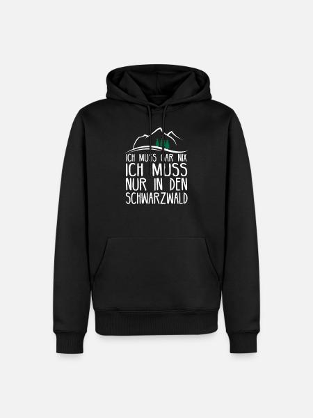 Schwarzwald Wandern Wald Geschenkidee - Männer Premium Bio Hoodie - Schwarz