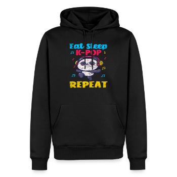 K-Pop Kpop Essen Schlafen Wiederholen - Männer Premium Bio Hoodie - Schwarz - Vorne - Nico (187cm)