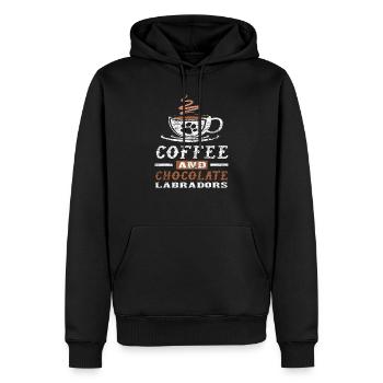 Labrador Braun Kaffee Hundelieber Geschenk - Männer Premium Bio Hoodie - Schwarz - Vorne - Nico (187cm)