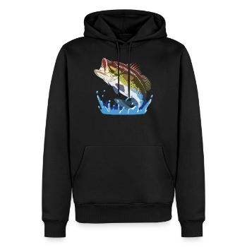 Big Bass, Angelgeschenk, Fisherman Cool Gift, Fisch - Männer Premium Bio Hoodie - Schwarz - Vorne - Nico (187cm)