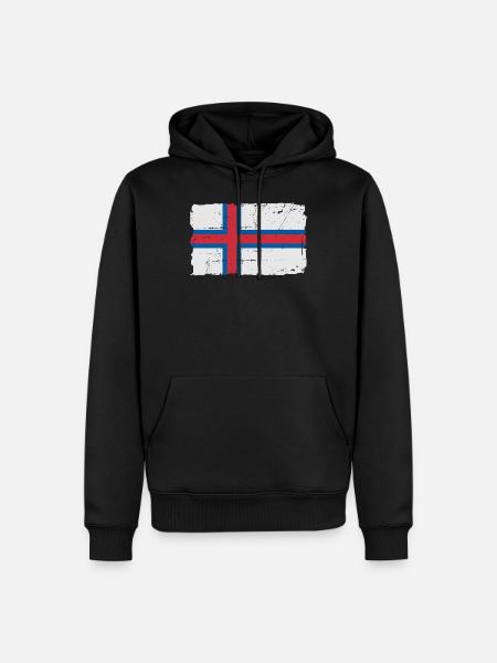 Flag of Faroe Islands - Färöer Inseln Flagge - Männer Premium Bio Hoodie - Schwarz
