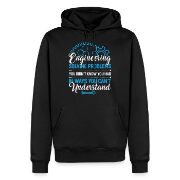 Engineer Mechanical Engineering Electrical Engineering Gift - Men’s Premium Organic Hoodie - black - Front - Nico (187cm)