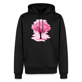Sakura tree - Men’s Premium Organic Hoodie - black - Front - Nico (187cm)