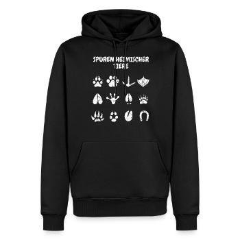 Traces d'animaux domestiques idée cadeau nature sauvage - Sweat à capuche Premium bio Homme - noir - Devant - Nico (187cm)