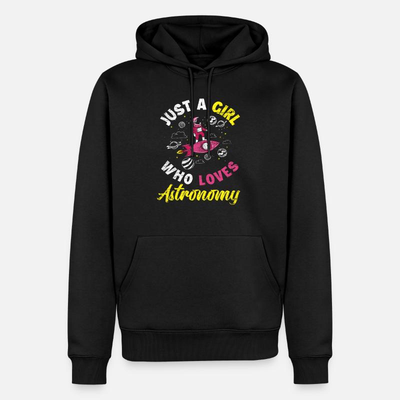 Fille d'astronomie - Sweat à capuche Premium bio Homme - noir