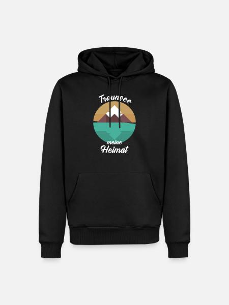Traunsee Österreich See Alpen Tirol Geschenkidee - Männer Premium Bio Hoodie - Schwarz