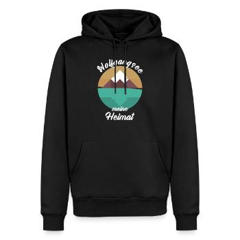 Wolfgangsee Österreich See Alpen Tirol Geschenk - Männer Premium Bio Hoodie - Schwarz - Vorne - Nico (187cm)
