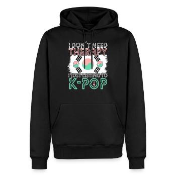 K-pop - Sweat à capuche Premium bio Homme - noir - Devant - Nico (187cm)