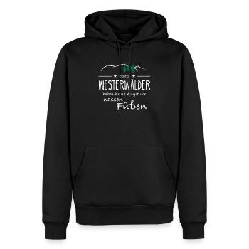 Westerwald Pfalz Wandern Koblenz Geschenkidee - Männer Premium Bio Hoodie - Schwarz - Vorne - Nico (187cm)