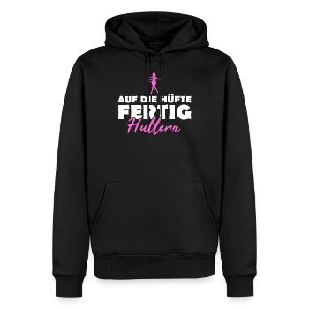 Lustige Huller Sprüche Frauen Hulahoop Geschenk - Männer Premium Bio Hoodie - Schwarz - Vorne - Nico (187cm)