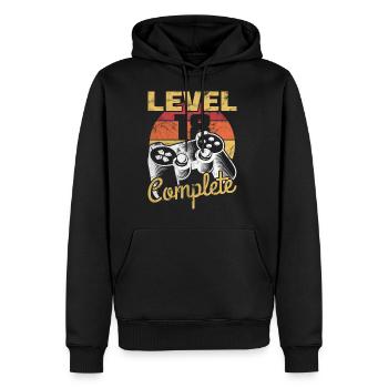 18. Geburtstag Gamer "Level 18 Complete" - Männer Premium Bio Hoodie - Schwarz - Vorne - Nico (187cm)