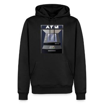 Costume de distributeur automatique de billets pour Halloween - Sweat à capuche Premium bio Homme - noir - Devant - Nico (187cm)