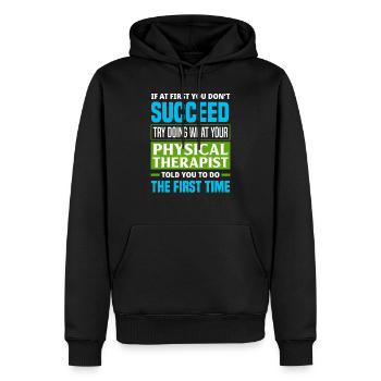 Physiothérapeute travail patient - Sweat à capuche Premium bio Homme - noir - Devant - Nico (187cm)