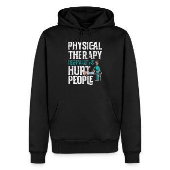 Physiothérapeute travail - Sweat à capuche Premium bio Homme - noir - Devant - Nico (187cm)