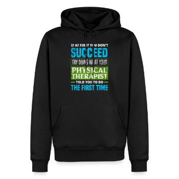 Drôle de kinésithérapeute Proverbes - Sweat à capuche Premium bio Homme - noir - Devant - Nico (187cm)