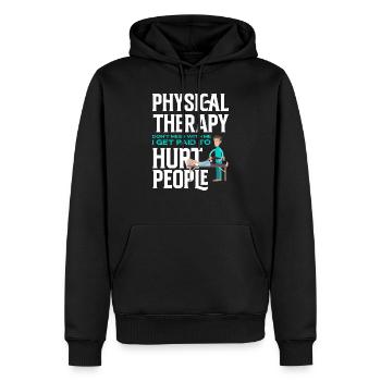 Physiothérapeute drôle Physiothérapeute - Sweat à capuche Premium bio Homme - noir - Devant - Nico (187cm)