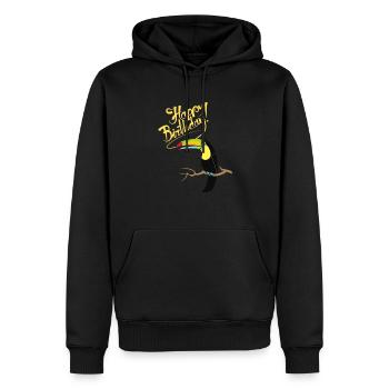 Tukan anniversaire oiseau amoureux des animaux animaux animaux - Sweat à capuche Premium bio Homme - noir - Devant - Nico (187cm)